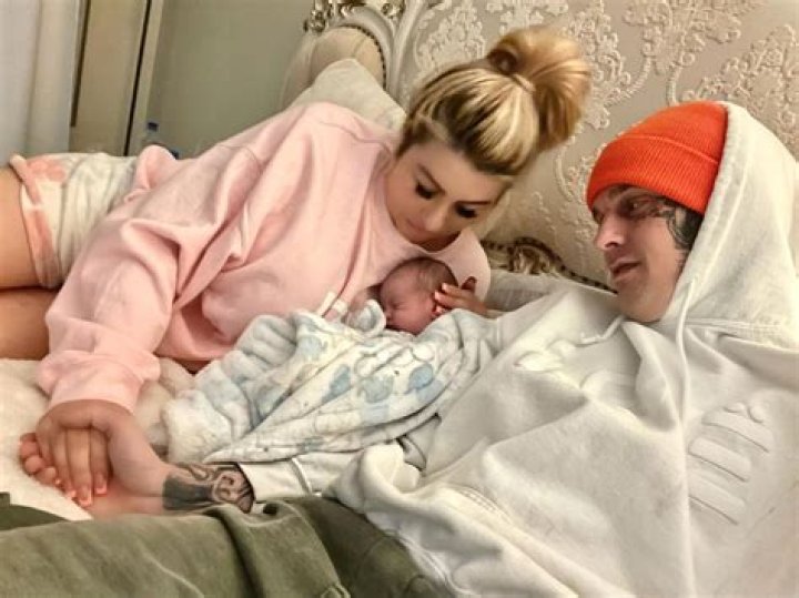 Aaron Carter Cuddles Newborn Baby Boy Prince After Split With Fiancée Melanie Martin — Photo