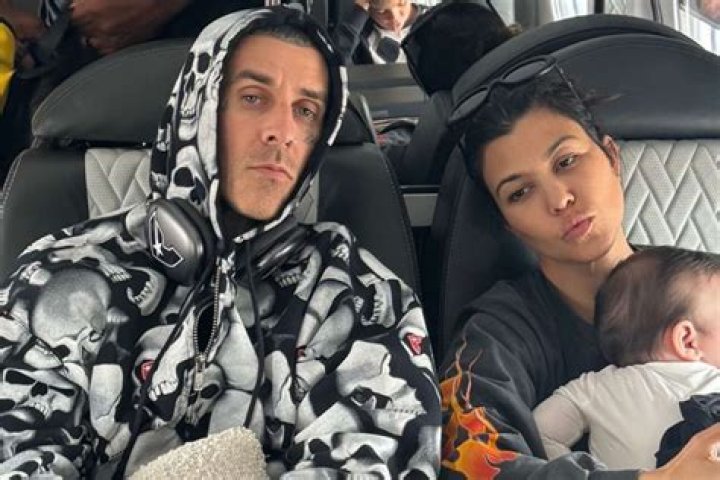 Kourtney Kardashian Poses With Son Rocky’s Stroller at Travis Barker’s Concert in Australia: Photos
